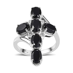 EverTrue Thai Black Spinel 4.10 ctw Ring in Platinum Bond (Size 8.0)