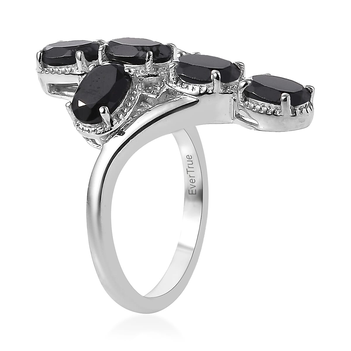 EverTrue Thai Black Spinel 4.10 ctw Ring in Platinum Bond (Size 8.0) image number 3