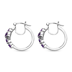 EverTrue African Amethyst 2.70 ctw Cross Earrings in Platinum Bond