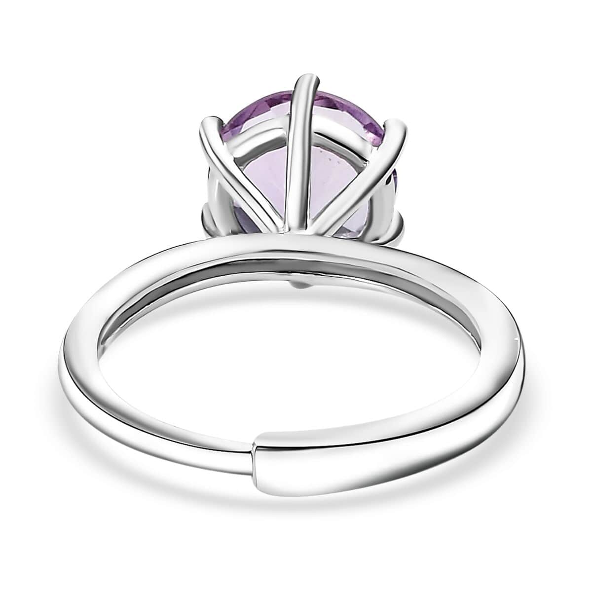 Karis Rose De France Amethyst 1.75 ctw Adjustable Solitaire Ring in Platinum Bond (Size 8.0) image number 4