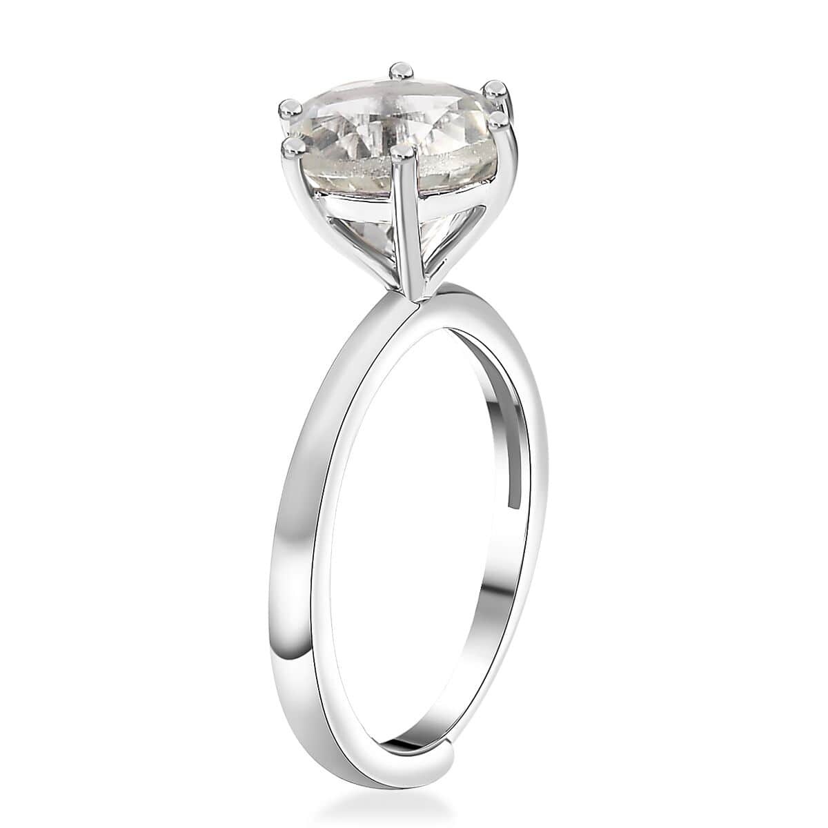 Karis Montezuma Prasiolite 1.85 ctw Adjustable Solitaire Ring in Platinum Bond (Size 8.0)  image number 3