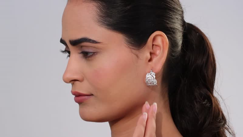 Karis White Diamond Accent Earrings in Platinum Bond