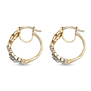 Karis Diamond Accent Floral Hoop Earrings in 18K YG Plated