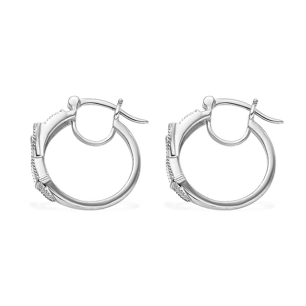 Karis Diamond Accent Buckle Earrings in Platinum Bond