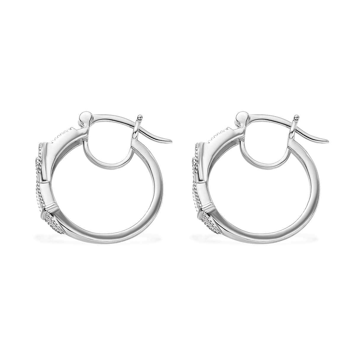 Karis Diamond Accent Buckle Earrings in Platinum Bond image number 3