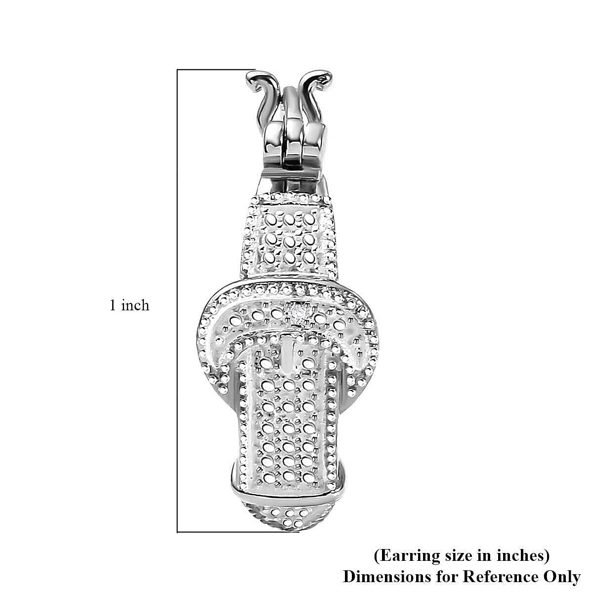 Karis Diamond Accent Buckle Earrings in Platinum Bond