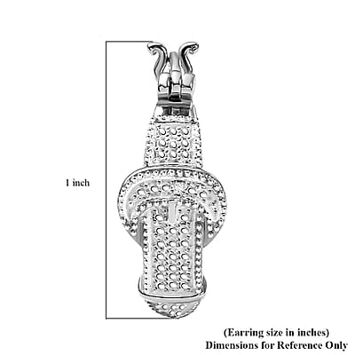 Karis Diamond Accent Buckle Earrings in Platinum Bond