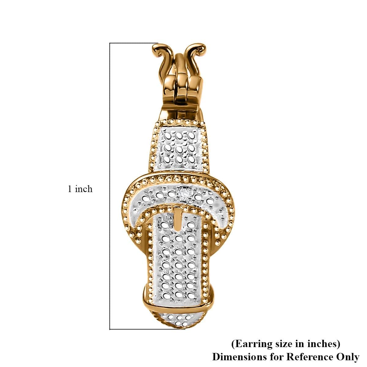 Karis Diamond Accent Buckle Earrings in 18K YG Plated  image number 4