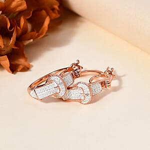 Karis Diamond Accent Buckle Earrings in 18K RG Plated