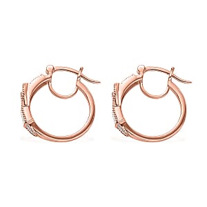 Karis Diamond Accent Buckle Earrings in 18K RG Plated