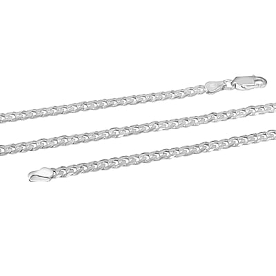Flat Curb Necklace in Sterling Silver 10.70 Grams 24 Inches