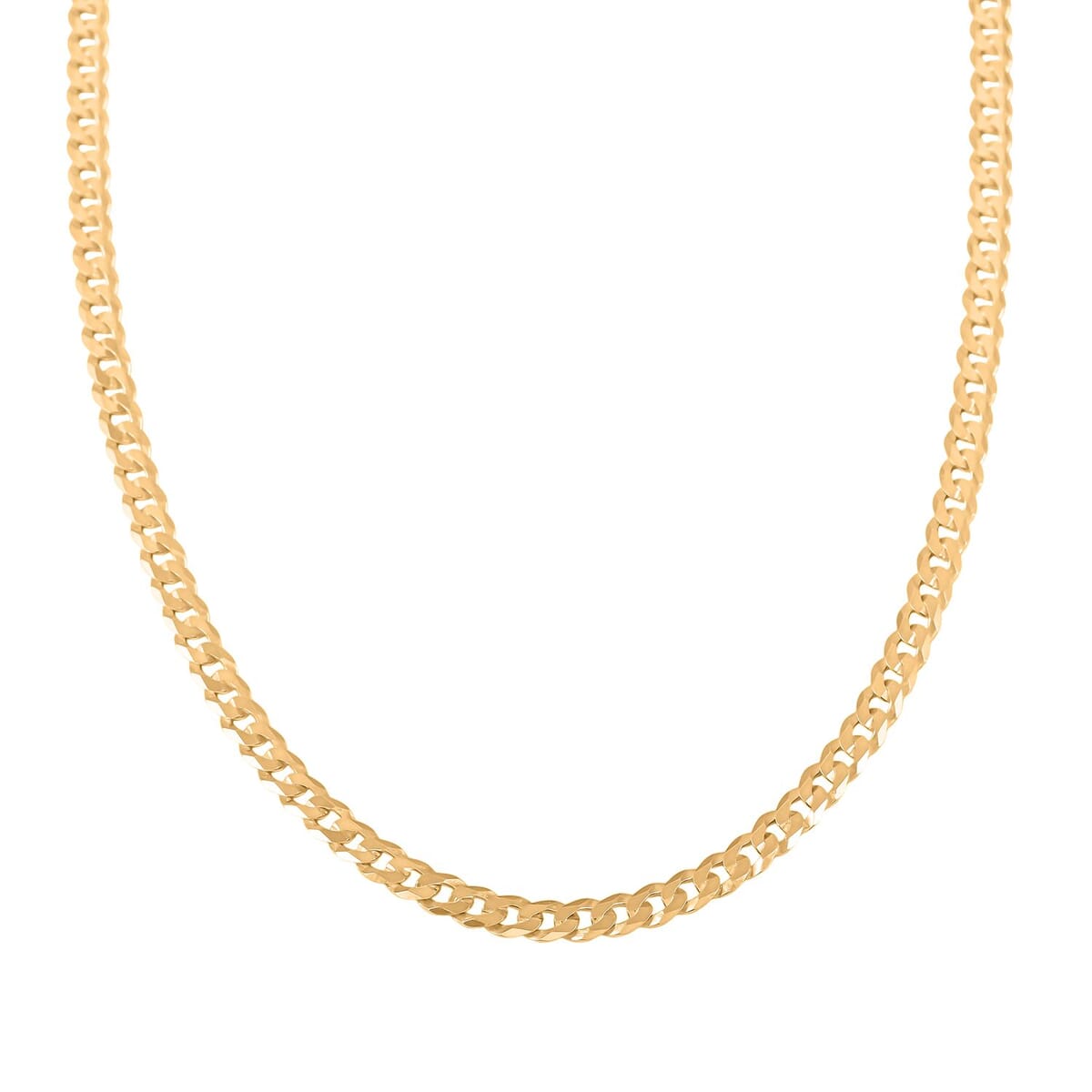 Flat Curb Necklace in 14K YG Over Sterling Silver 10.70 Grams 24 Inches image number 1