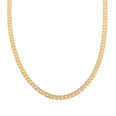 Flat Curb Necklace in 14K YG Over Sterling Silver 10.70 Grams 24 Inches