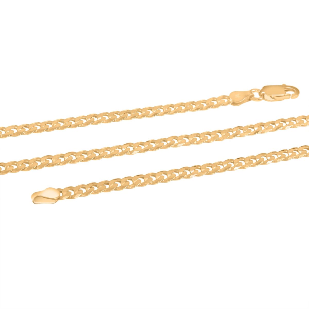Flat Curb Necklace in 14K YG Over Sterling Silver 10.70 Grams 24 Inches image number 3