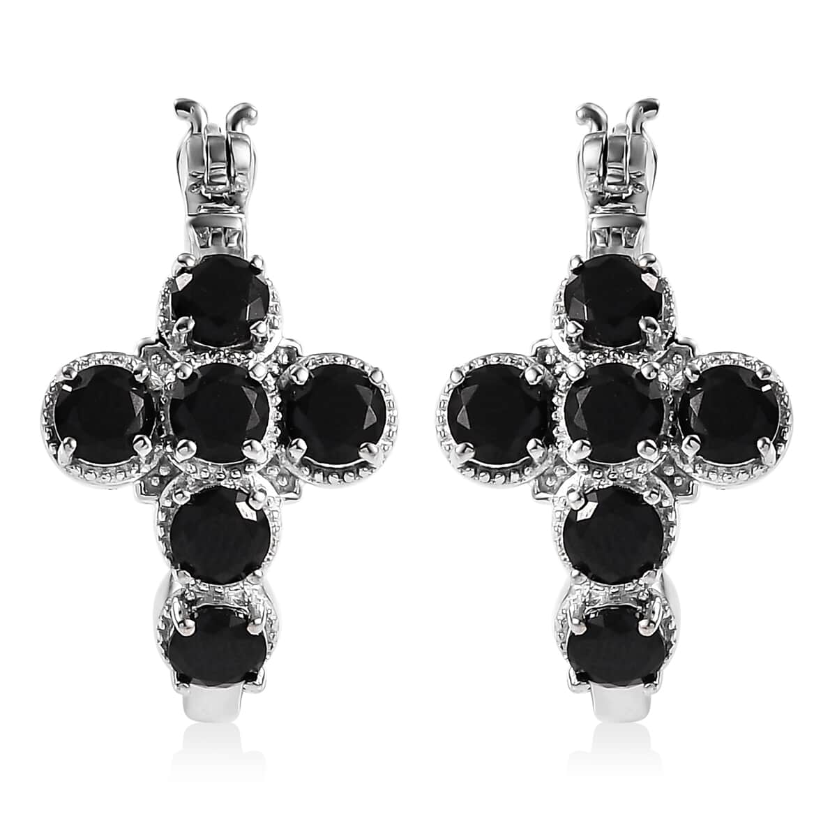 Karis Thai Black Spinel 2.40 ctw Earrings in Platinum Bond image number 0