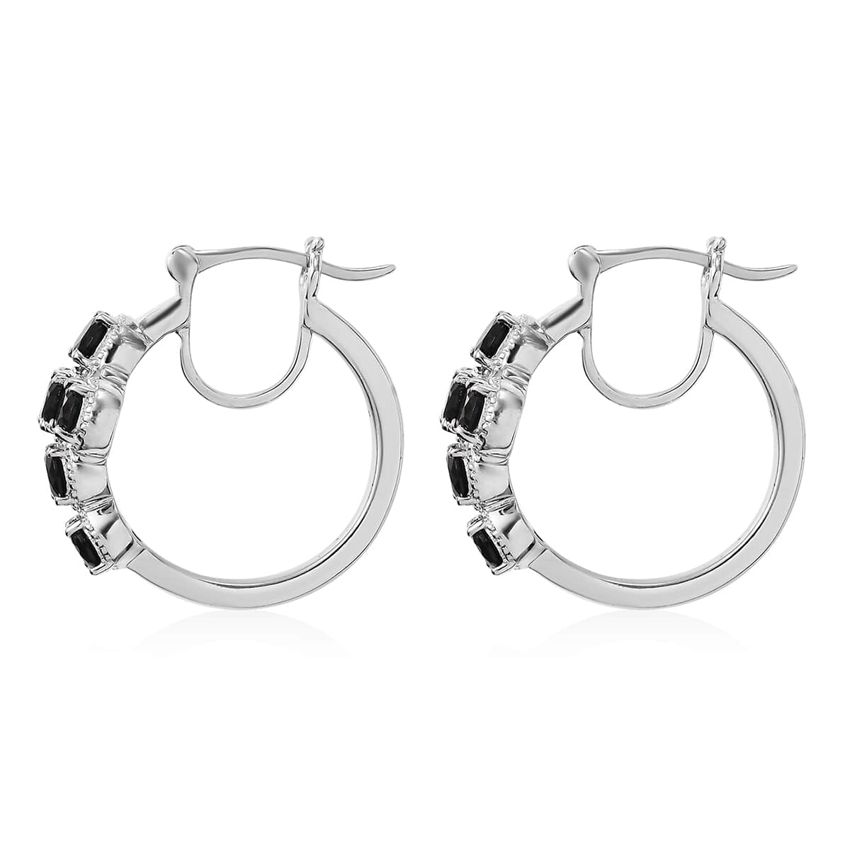 Karis Thai Black Spinel 2.40 ctw Earrings in Platinum Bond image number 3