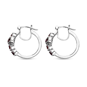EverTrue Mozambique Garnet 3.15 ctw Cross Earrings in Platinum Bond