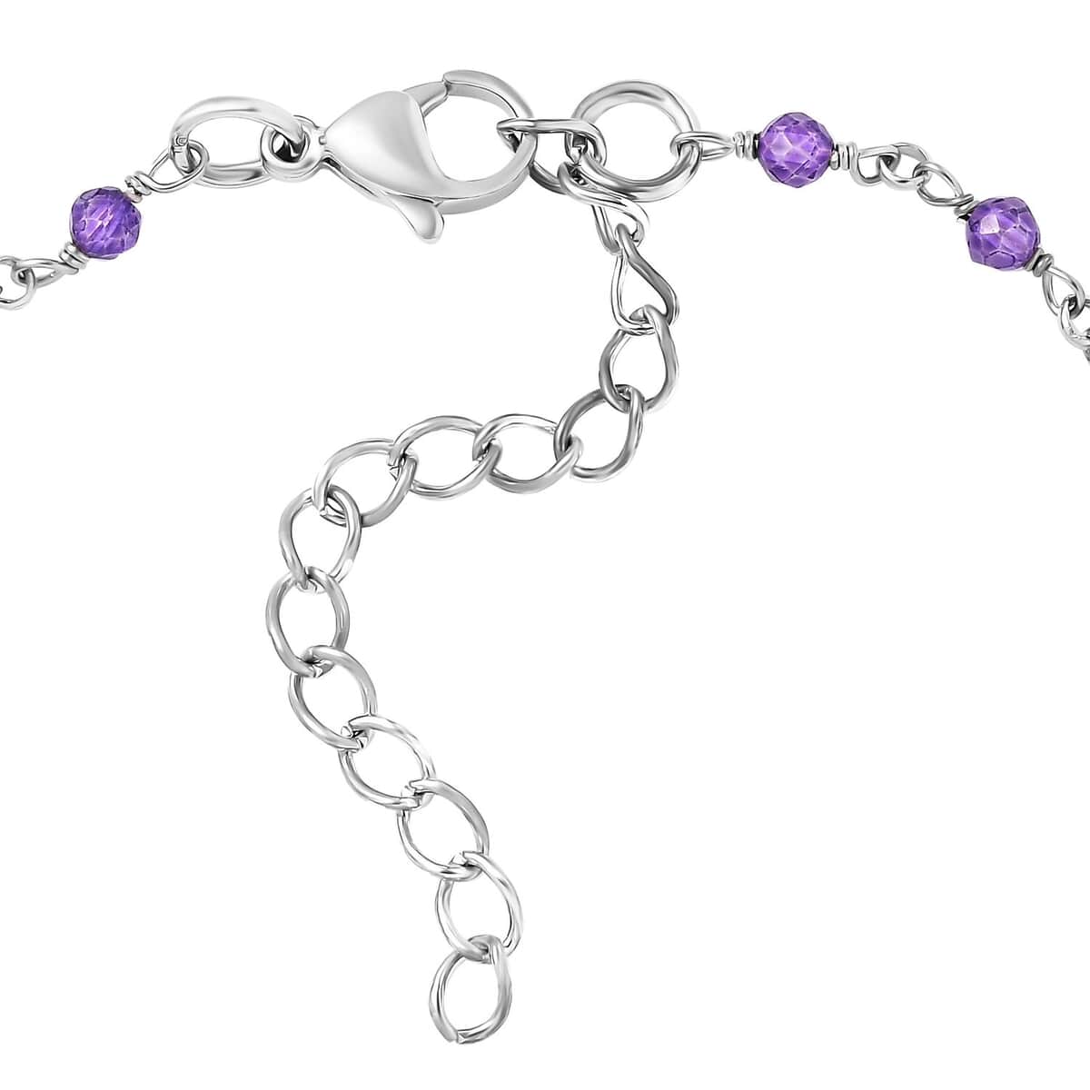 Karis African Amethyst Cross Bracelet in Platinum Bond (7.25 In) 5.50 ctw image number 3