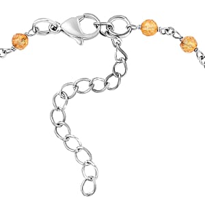 Karis Brazilian Citrine 4.60 ctw Cross Bracelet in Platinum Bon (7.25-8.75In)