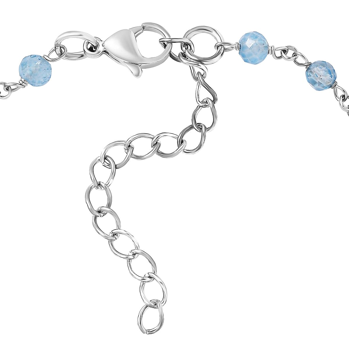 Karis Sky Blue Topaz 6.35 ctw Cross Bracelet in Platinum Bond (7.25-8.75In) image number 3