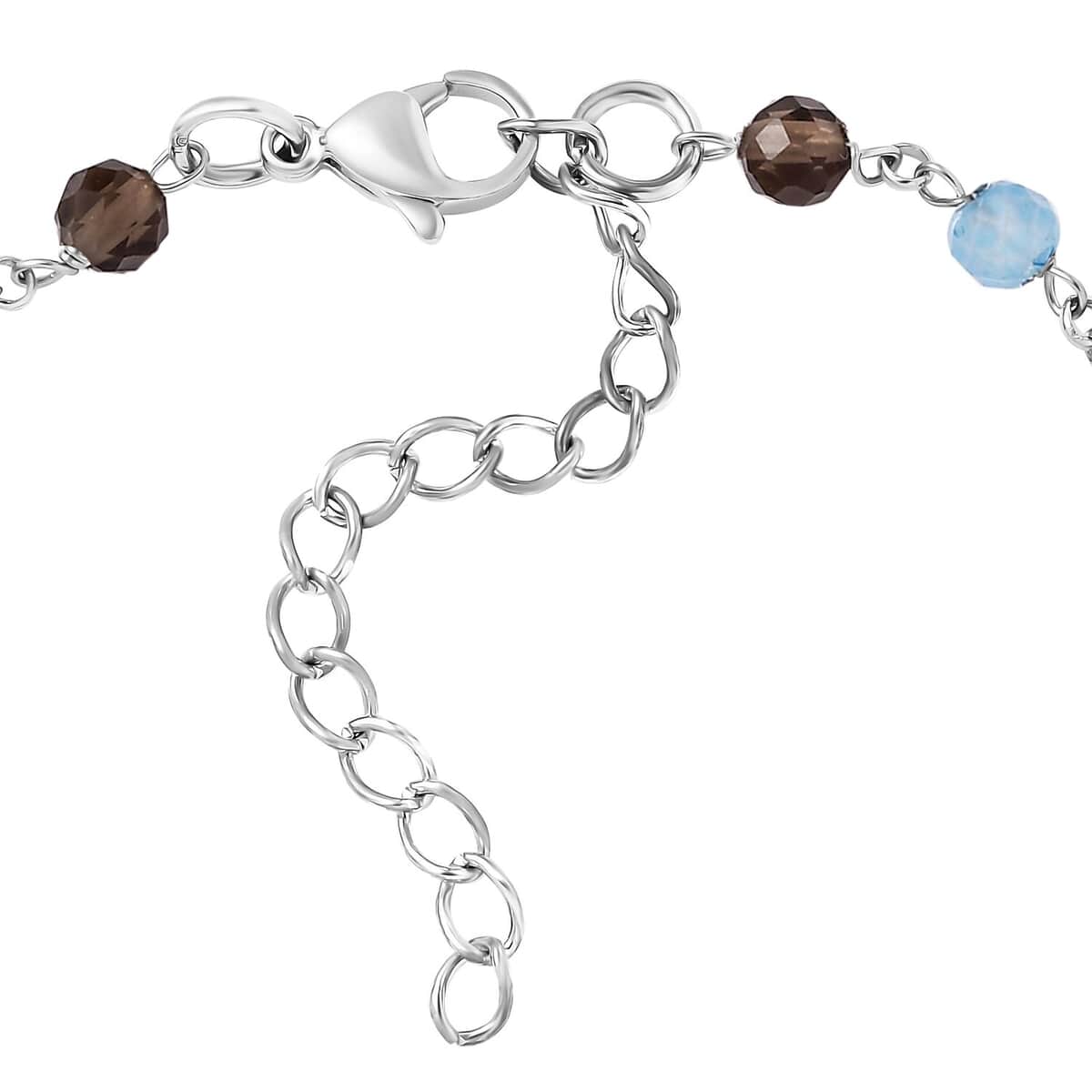 Karis Multi Gemstone 5.65 ctw Cross Bracelet in Platinum Bond (7.25-8.75In) image number 3