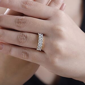 D'Joy Moissanite 1.10 ctw Art Deco Ring in 18K Vermeil Yellow Gold Over Sterling Silver (Size 8.0)