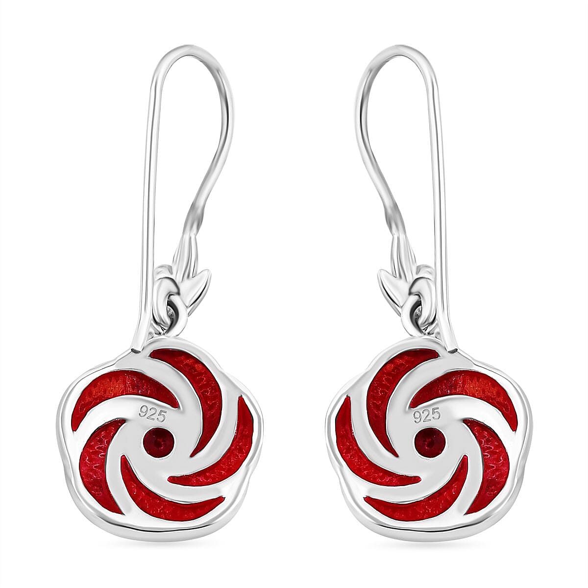 Mediterranean Coral Earrings in Sterling Silver 