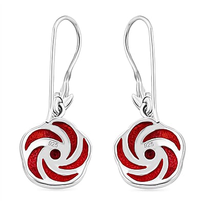 Mediterranean Coral Earrings in Sterling Silver 