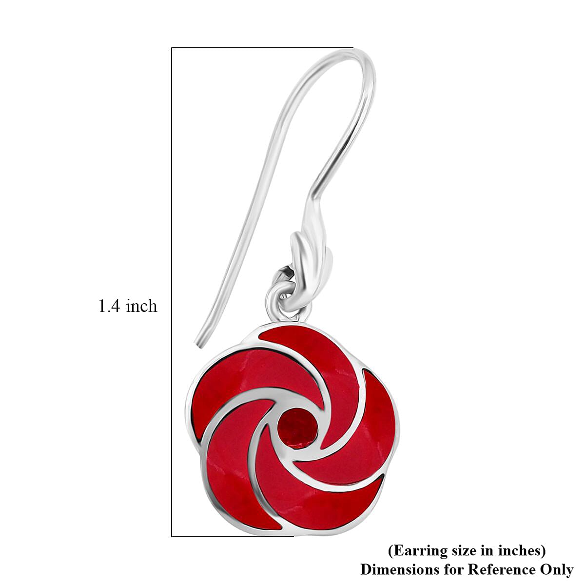Mediterranean Coral Earrings in Sterling Silver 
