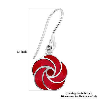 Mediterranean Coral Earrings in Sterling Silver 