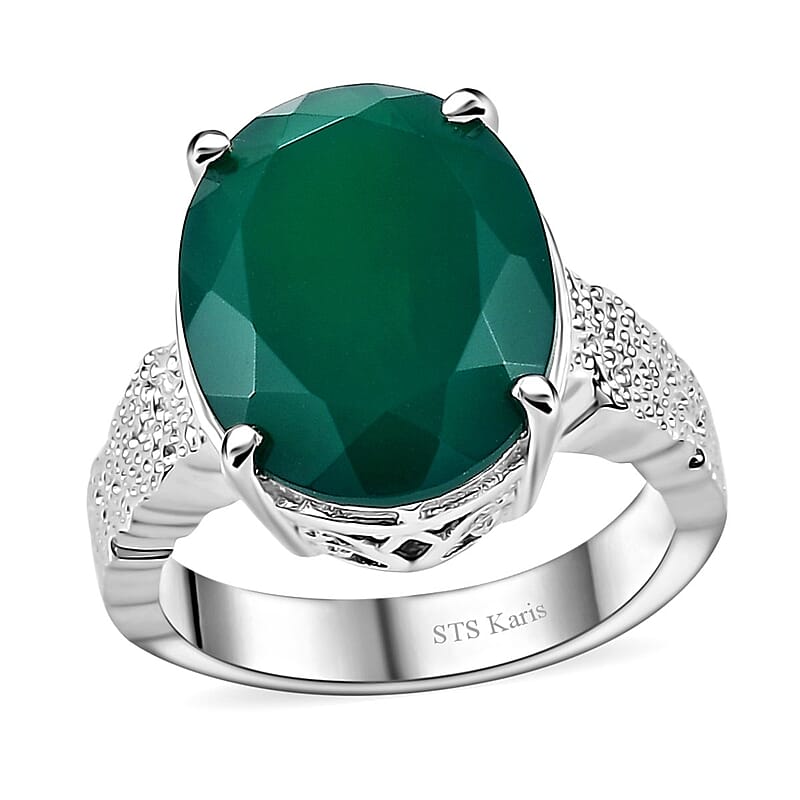 Karis Verde Onyx 7.90 ctw Forest Enigma Ring in Platinum Bond (Size 10.0)