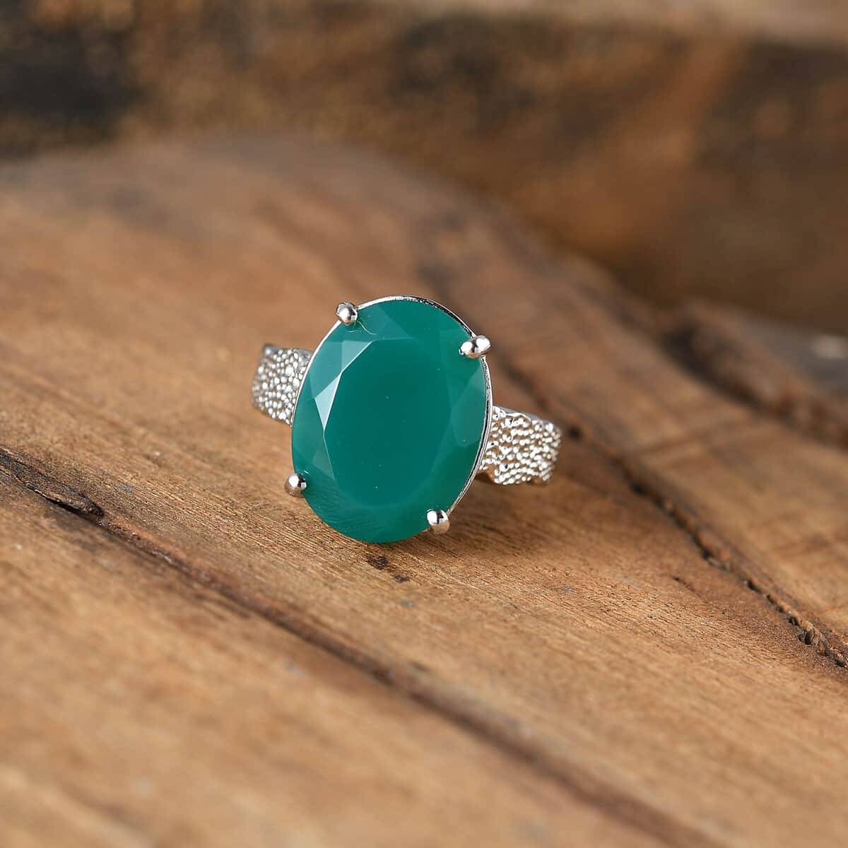 Karis Verde Onyx 7.90 ctw Forest Enigma Ring in Platinum Bond (Size 10.0) image number 1