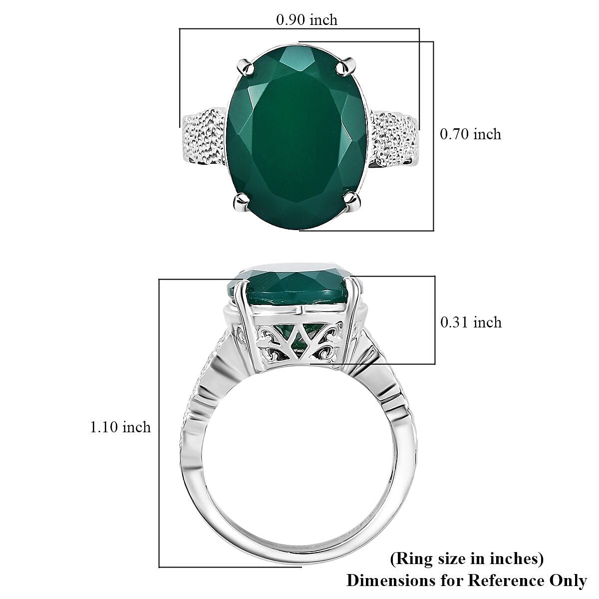 Karis Verde Onyx 7.90 ctw Forest Enigma Ring in Platinum Bond (Size 10.0)