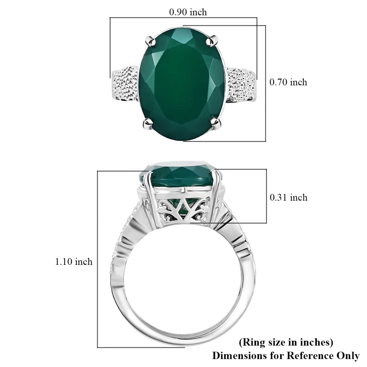 Karis Verde Onyx 7.90 ctw Forest Enigma Ring in Platinum Bond (Size 10.0) image number 5