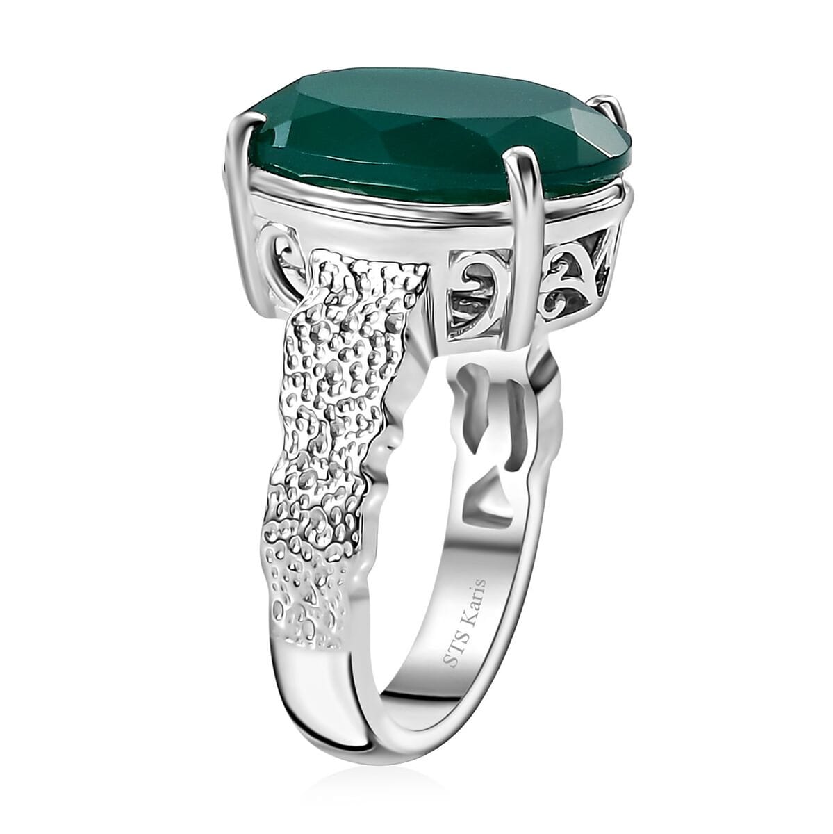 Karis Verde Onyx 7.90 ctw Forest Enigma Ring in Platinum Bond (Size 9.0) image number 3