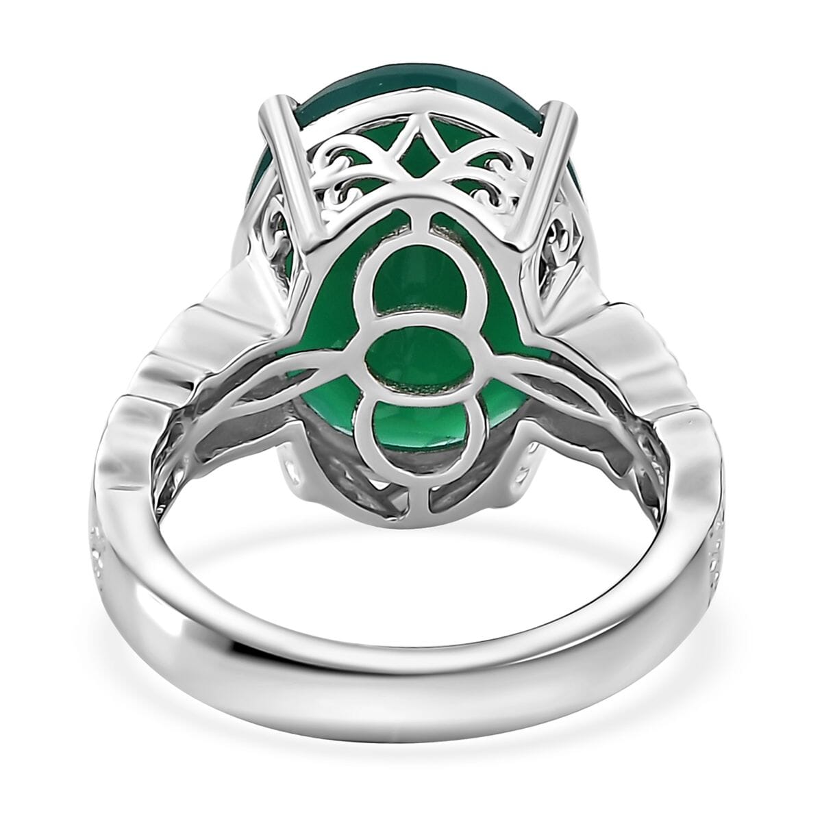 Karis Verde Onyx 7.90 ctw Forest Enigma Ring in Platinum Bond (Size 9.0) image number 4