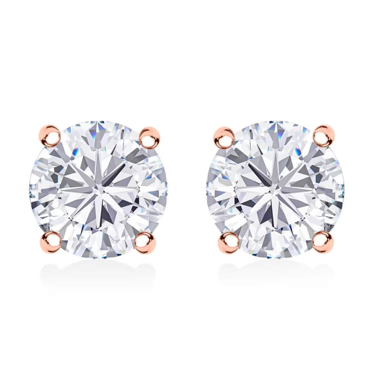 J Francis Embellished with Zirconia by Swarovski 3.00 ctw Stud Earrings in 18K RG Over Sterling Silver image number 0