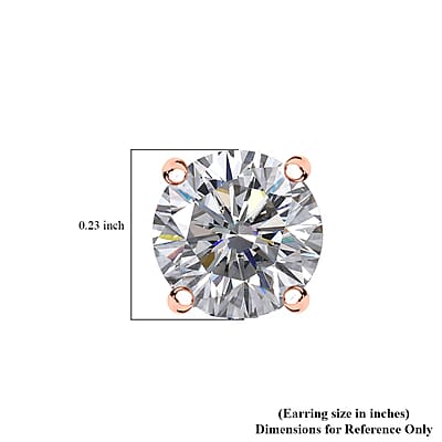 D'Joy J Francis Embellished with Zirconia by Swarovski 3.0 ctw Stud Earrings in 18K RG Over Sterling Silver