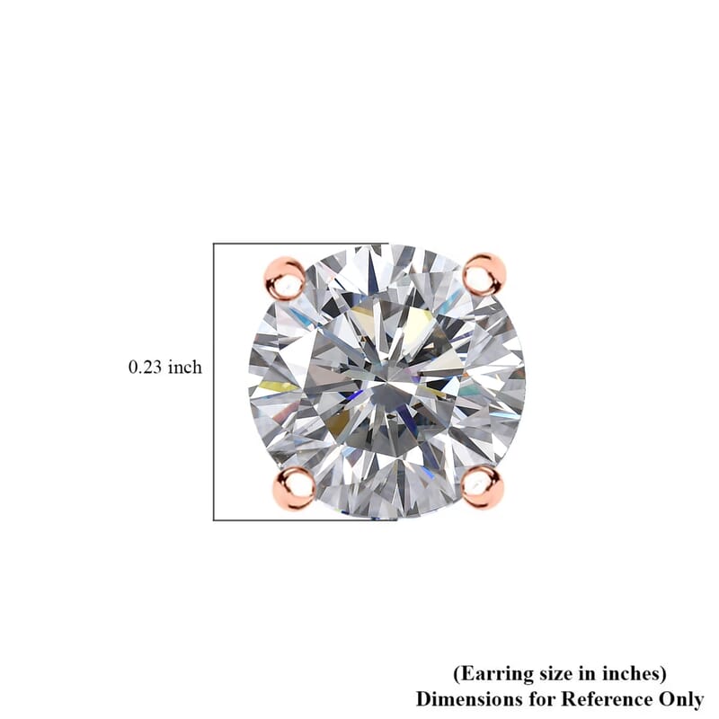 D'Joy J Francis Embellished with Zirconia by Swarovski 3.0 ctw Stud Earrings in 18K RG Over Sterling Silver