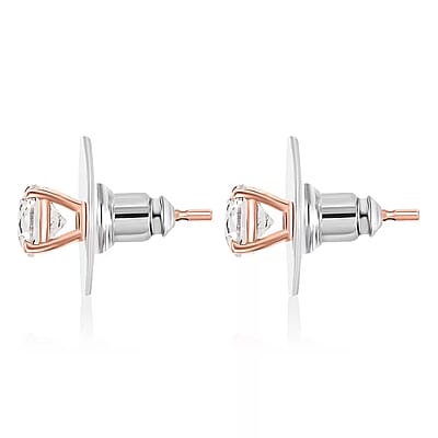 D'Joy J Francis Embellished with Zirconia by Swarovski 3.0 ctw Stud Earrings in 18K RG Over Sterling Silver