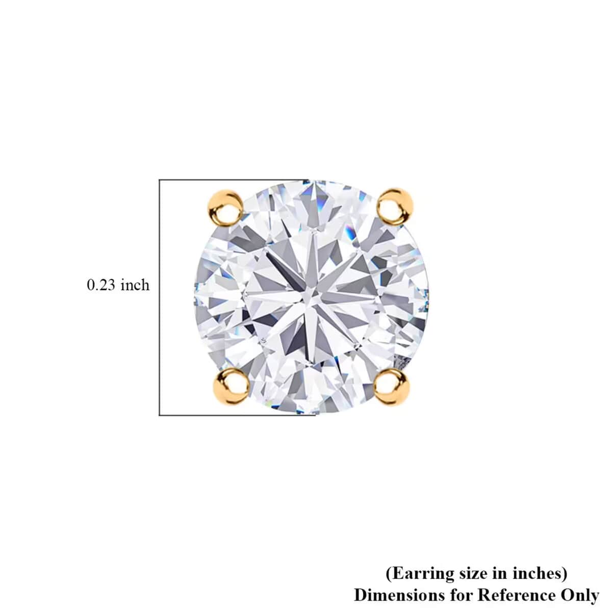 J Francis Embellished with Zirconia by Swarovski 3.0 ctw Solitaire Stud Earrings in 18K YG Over Sterling Silver image number 7