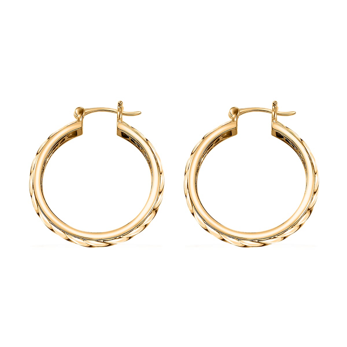 Hoop Earrings in 18K YG Plated Bronze image number 3