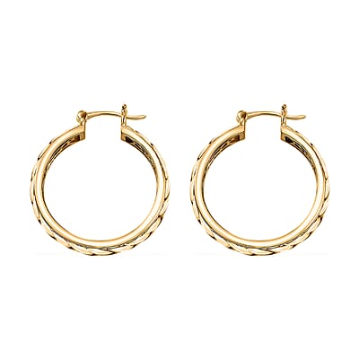 EverTrue Bronzella Collection Twisted Treasure Hoop Earrings in 18K YG Plated Bronze