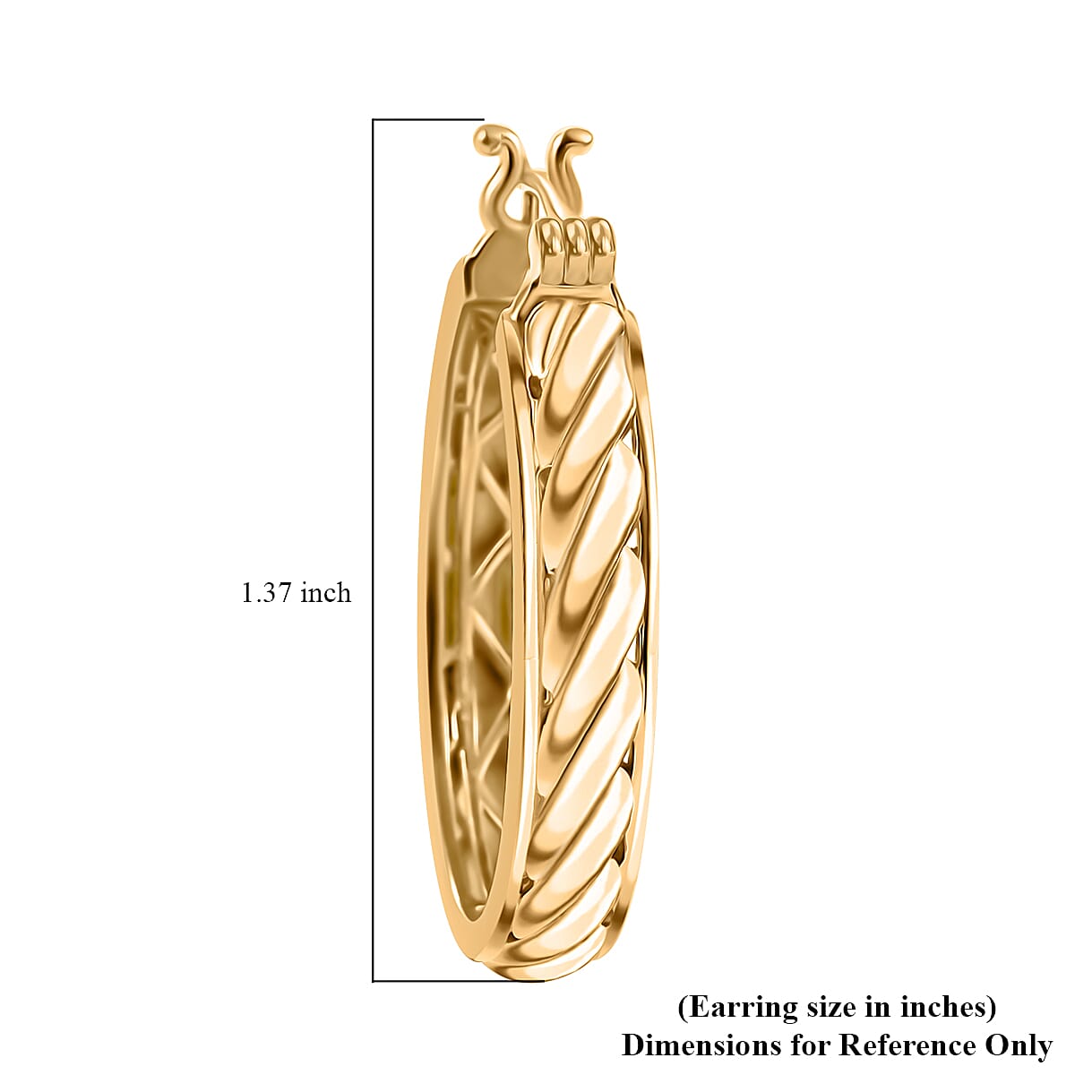 EverTrue Bronzella Collection Twisted Treasure Hoop Earrings in 18K YG Plated Bronze