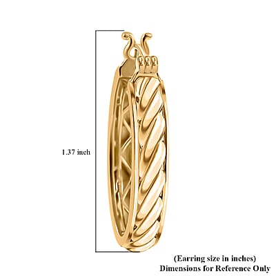 EverTrue Bronzella Collection Twisted Treasure Hoop Earrings in 18K YG Plated Bronze