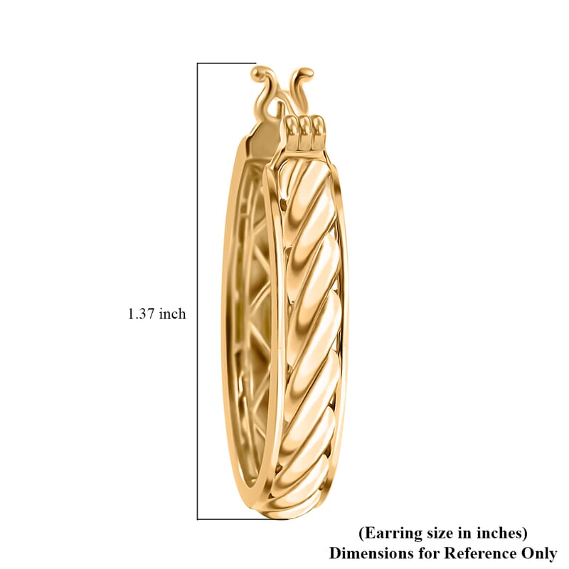 EverTrue Bronzella Collection Twisted Treasure Hoop Earrings in 18K YG Plated Bronze