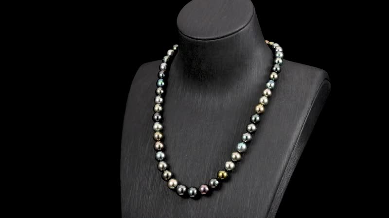 18K Yellow Gold Magnetic Lock Tahitian Pearl 8-10mm Necklace 18 Inches