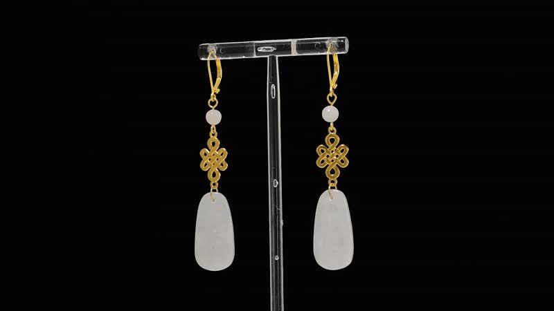 Natural Jade 21.20 ctw Lever Back Earrings in 18K Vermeil Yellow Gold Over Sterling Silver