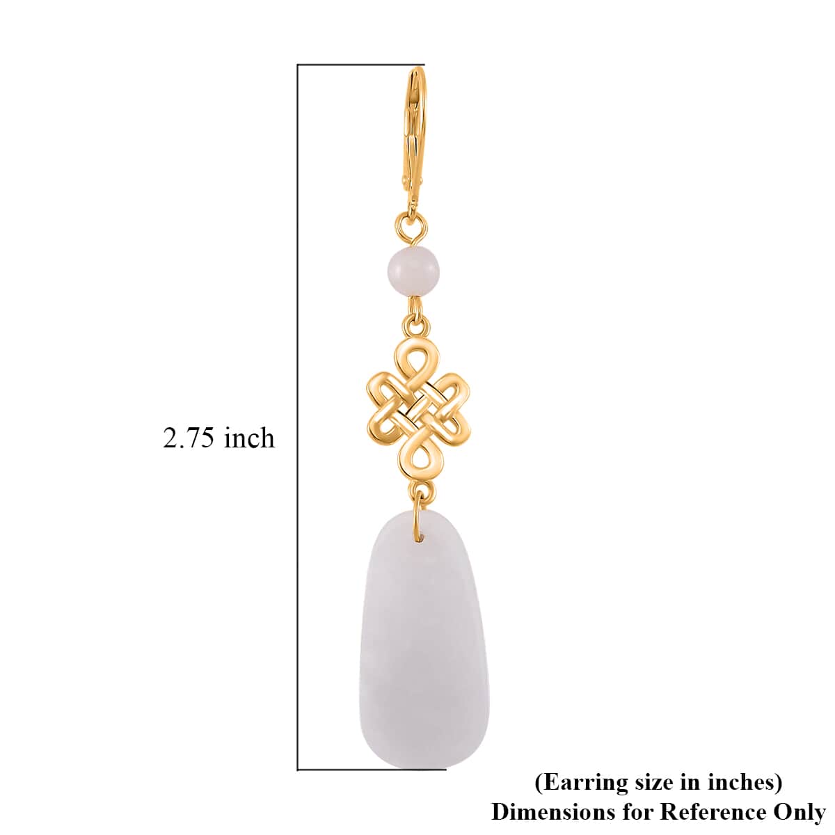 Natural Jade 21.20 ctw Lever Back Earrings in 18K Vermeil Yellow Gold Over Sterling Silver image number 4