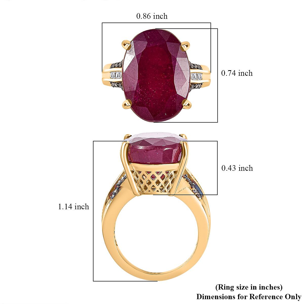 D'Joy Niassa Ruby (FF), Natural Champagne and White Diamond 20.85 ctw River Bridge Ring in 18K Vermeil Yellow Gold Over Sterling Silver (Size 9.0) image number 5